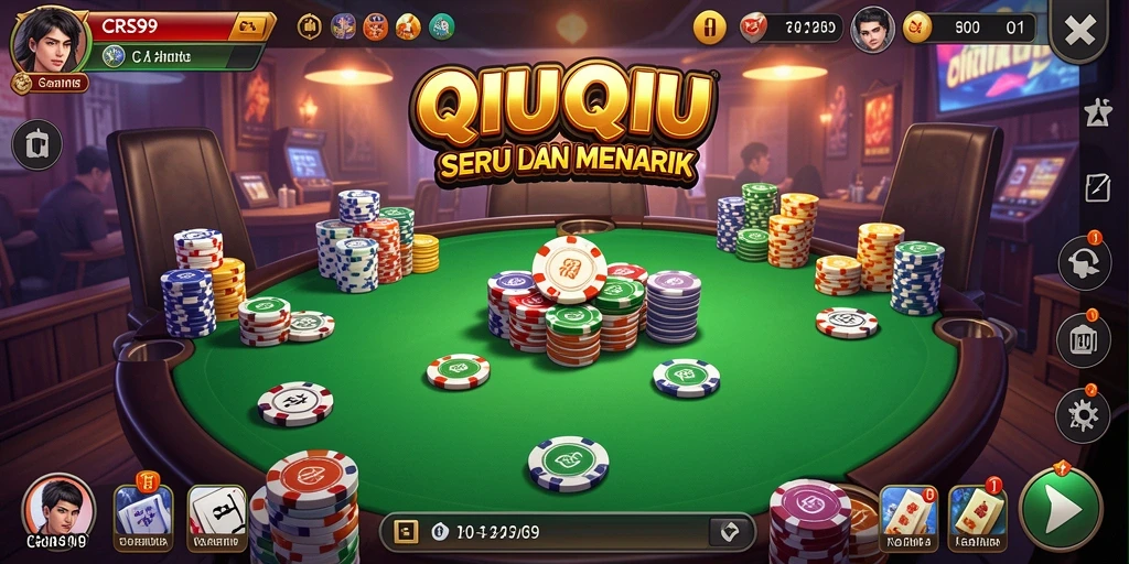 Tampilan gameplay QiuQiu yang seru dan menggembirakan.