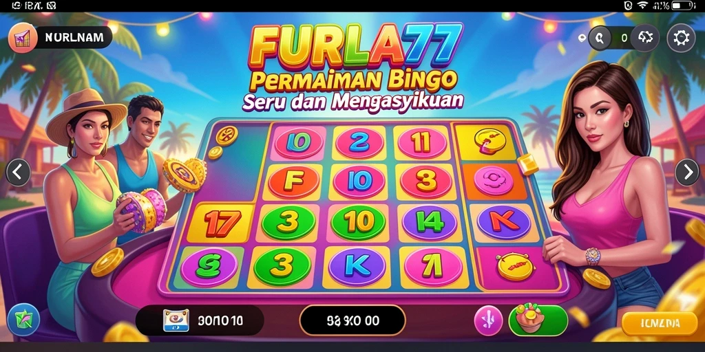 Tampilan gameplay menarik dari FURLA77 yang penuh warna.