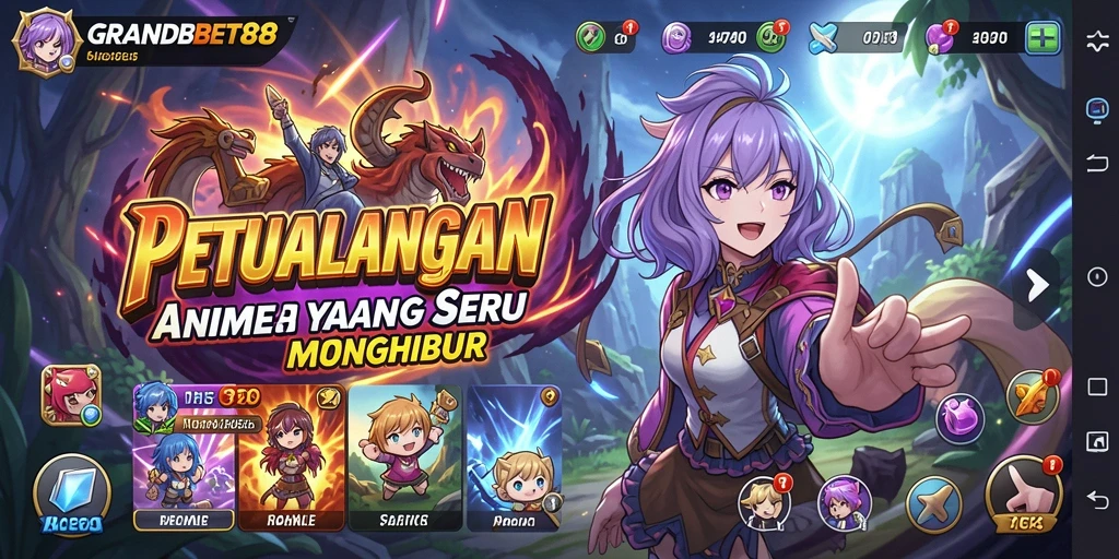 Tampilan gameplay GRANDBET88 yang menakjubkan dan penuh warna.