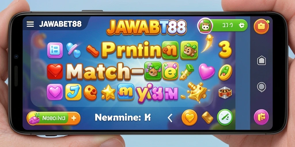 Tampilan gameplay Match-3 yang seru dan berwarna-warni.