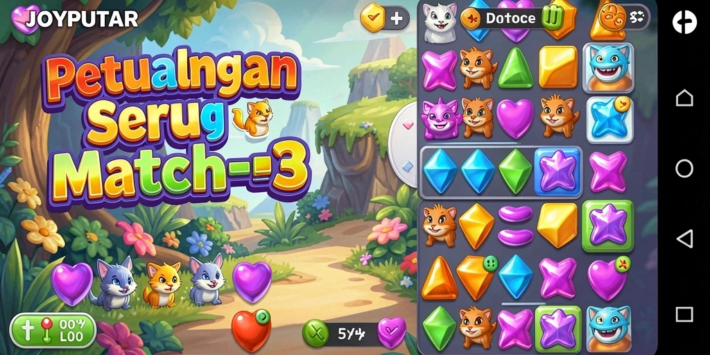 Tampilan gameplay seru dalam JOYPUTAR yang penuh warna.