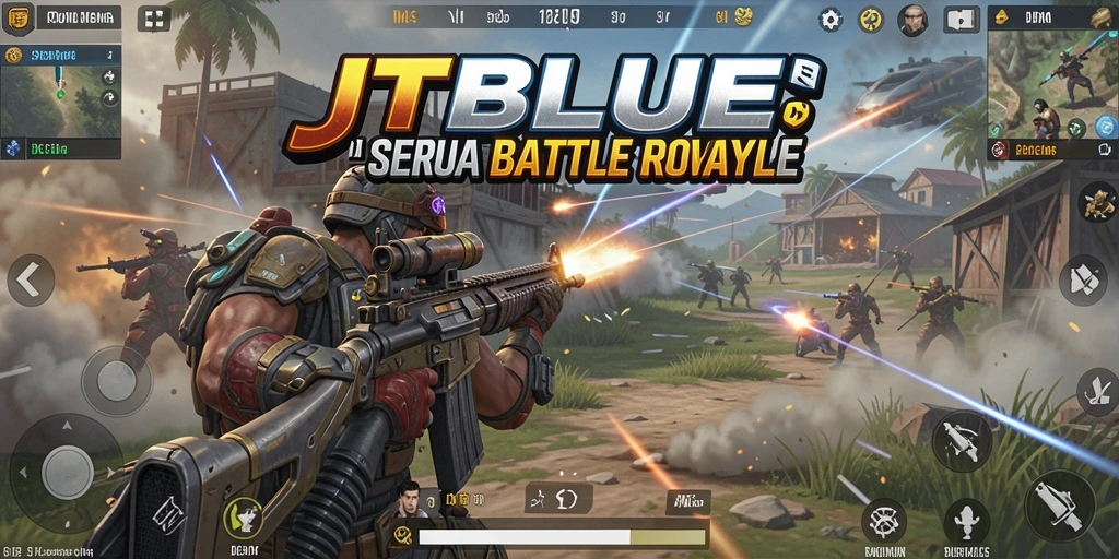 Screenshot JTBLUE menampilkan pertempuran hebat di arena Battle Royale.
