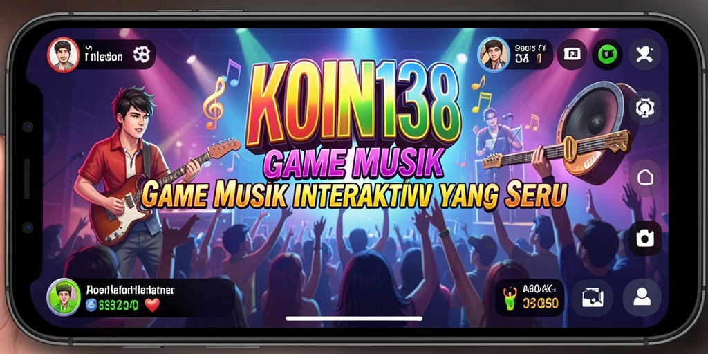 Tampilan gameplay KOIN138 yang seru dengan berbagai not musik.
