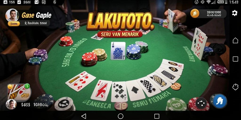 Tampilan menarik gameplay game Gaple LAKUTOTO.
