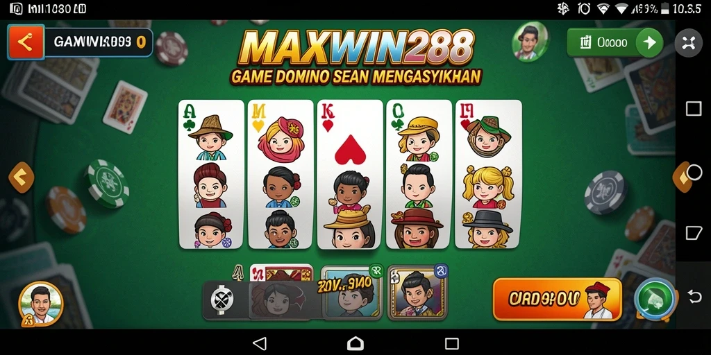Tampilan gameplay seru dari MAXWIN288 dalam permainan Domino.