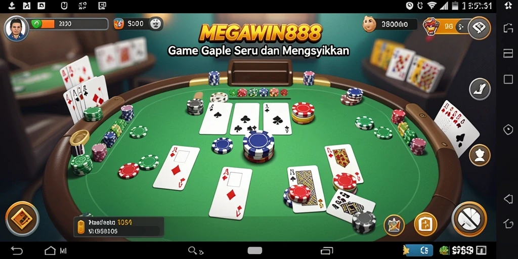 Gameplay seru Gaple di MEGAWIN888 dengan teman-teman.