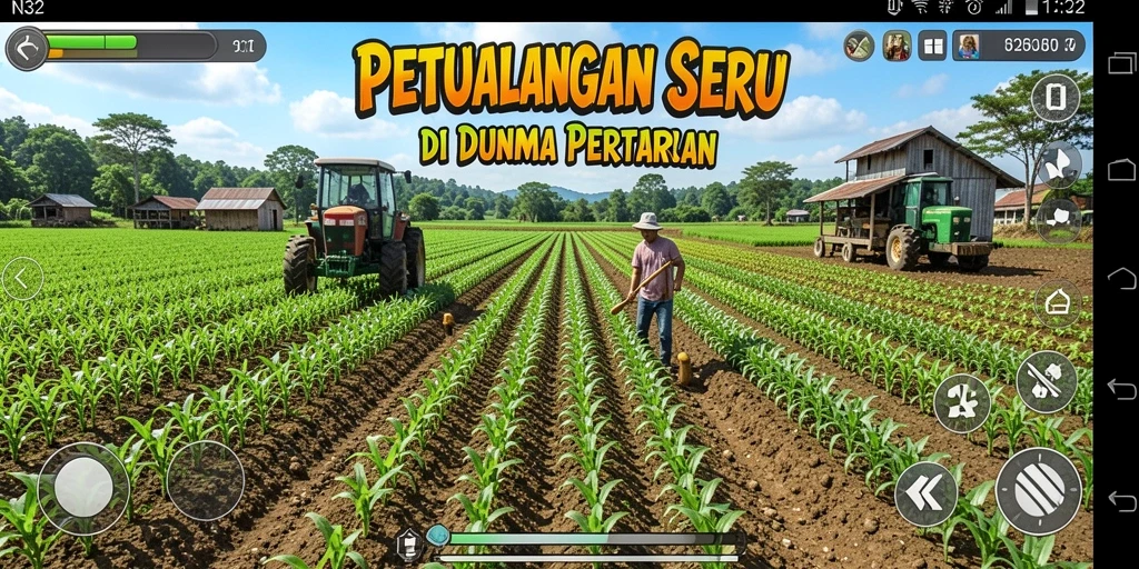 Screenshot N32 menampilkan pemain merawat tanaman di ladang.