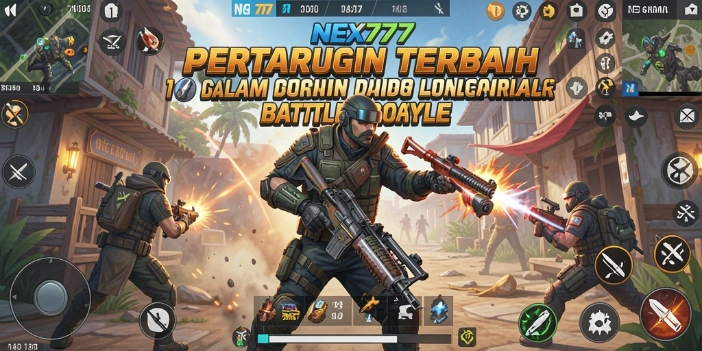 Screenshot gameplay NEX777 menampilkan aksi seru dalam Battle Royale.