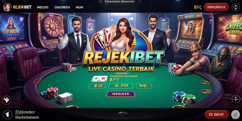 Tampilan gameplay REJEKIBET yang mendebarkan di Live Casino.