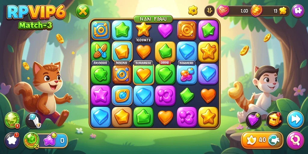 Screenshot gameplay RPVIP6 yang penuh warna dan seru.