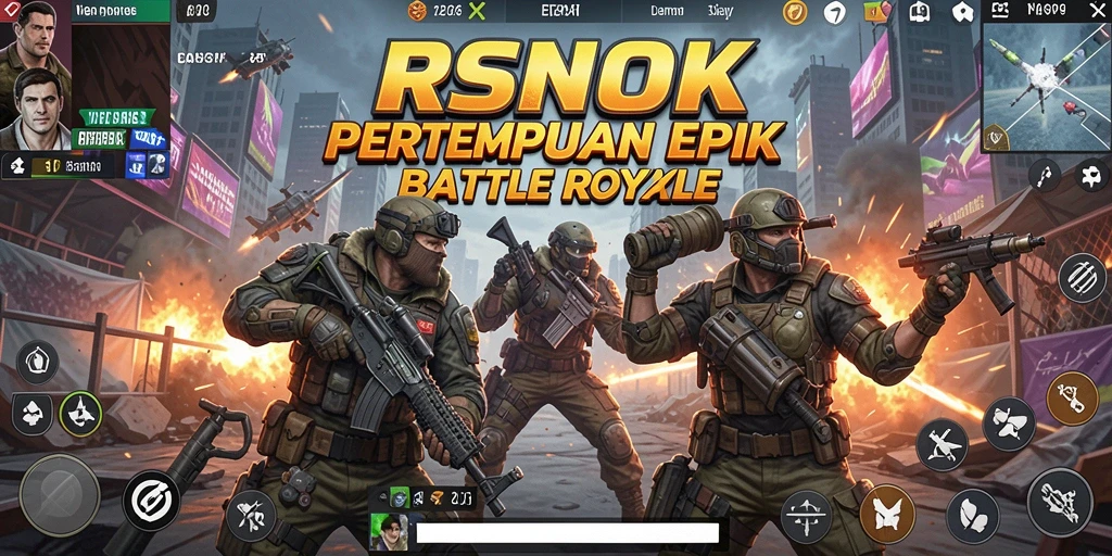 Tangkapan layar RSNOK menampilkan pertempuran intens di arena Battle Royale.