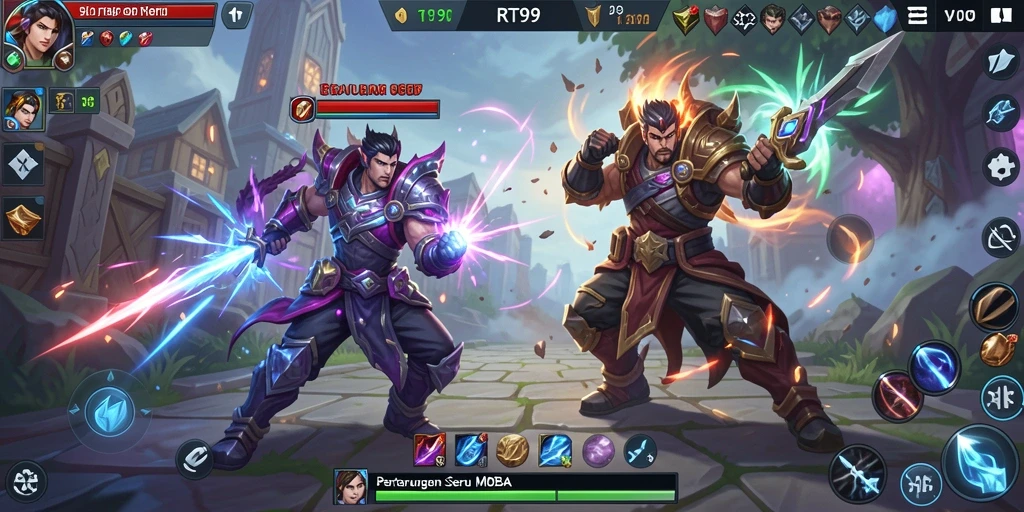 Screenshot <strong>RT99</strong> menampilkan aksi seru dalam pertarungan MOBA.