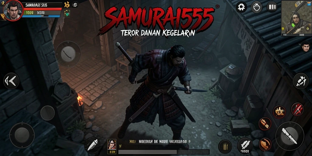 Gameplay menyeramkan di SAMURAI555 yang menampilkan suasana mencekam.