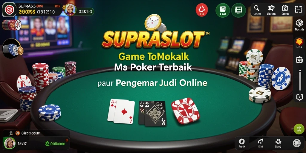 Screenshot permainan Poker di SUPRASLOT menampilkan aksi mendebarkan dan interaksi pemain.