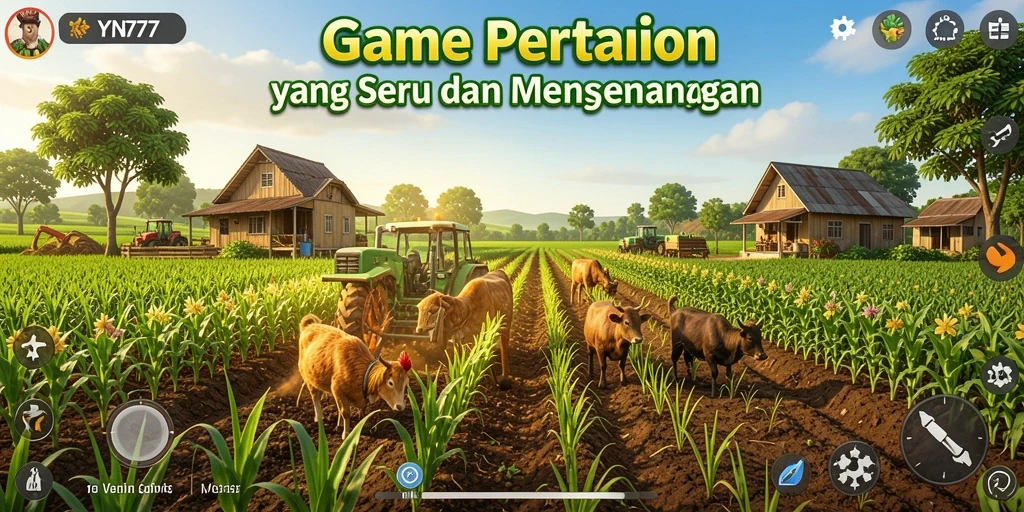 Tampilan gameplay YN777 dengan aksi bertani seru dan interaktif.